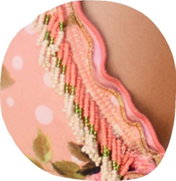 Bikini triangle rosa mit Muster_detail