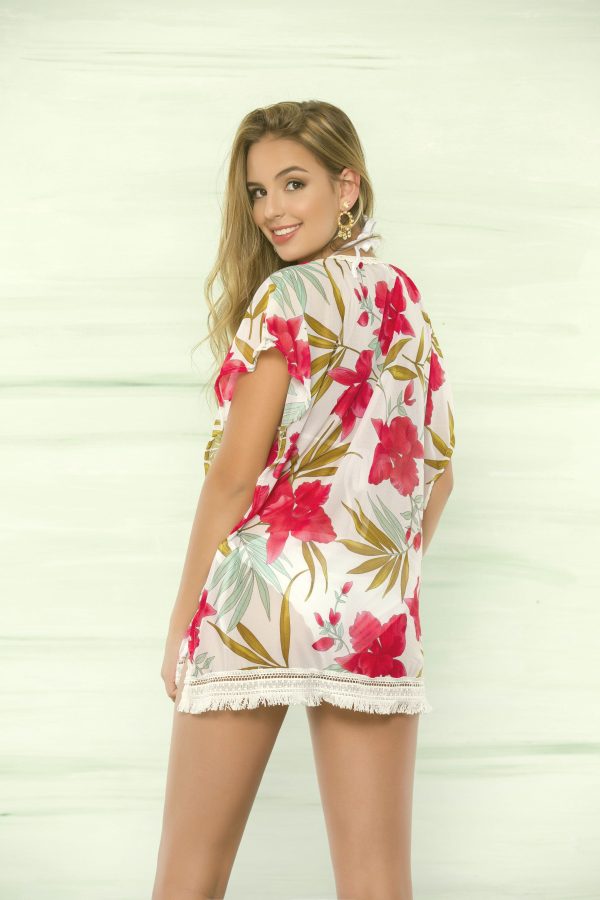 Coverup mit tropical print